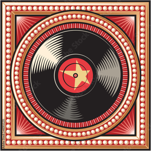 vinyl disc retro design