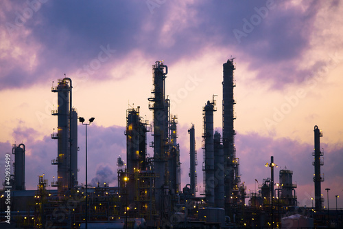 Oil Refinery at Dawn photo