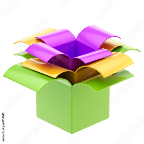 Three colorful gift boxes i...