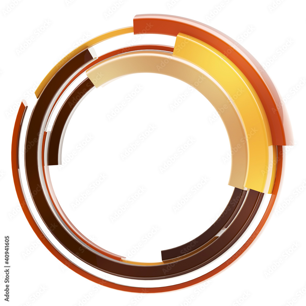 Obraz premium Abstract techno circular frame border isolated