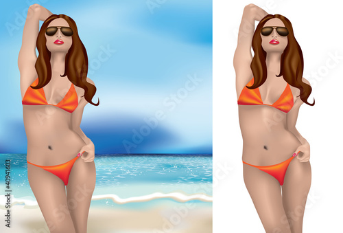 bikini girl with sunglasses
