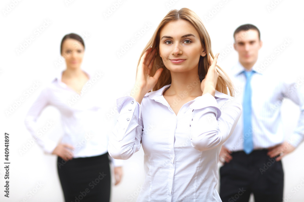 three successful young business persons together three successful young business persons together