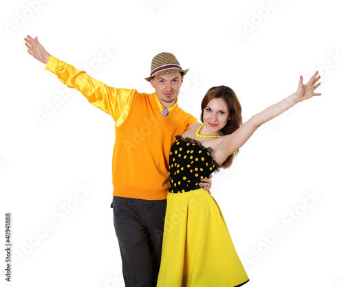 Wallpaper Mural young dancing couple in bright colour wear Torontodigital.ca
