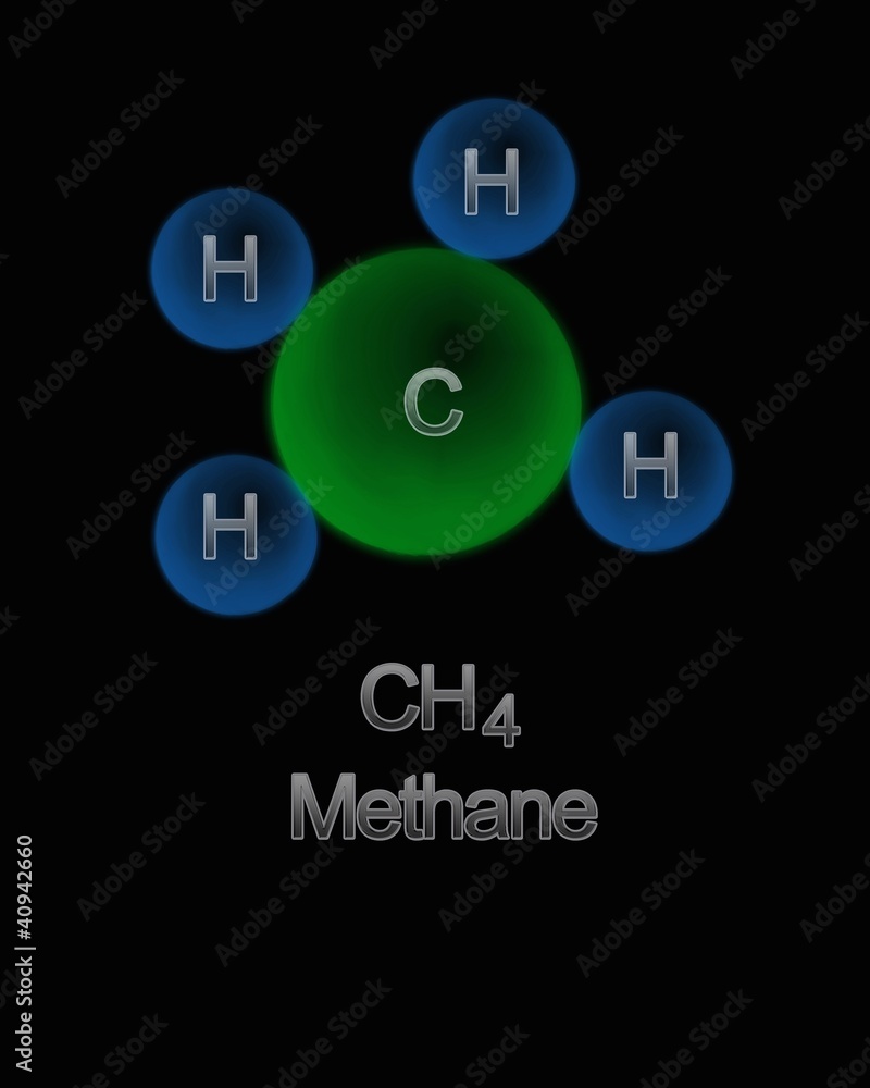 Methane molecule. Methane molecule.