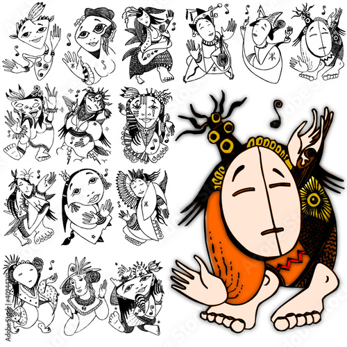 action diva style character design native costume
