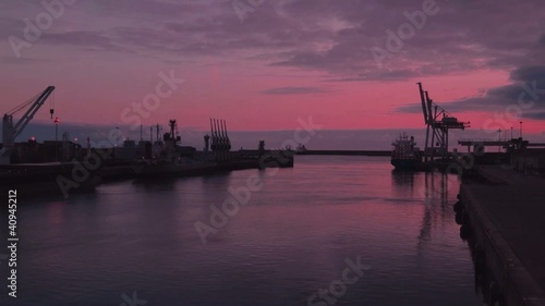 Sunset at Leixoes harbor photo