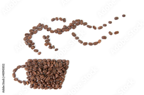 Symbol of coffee, white background