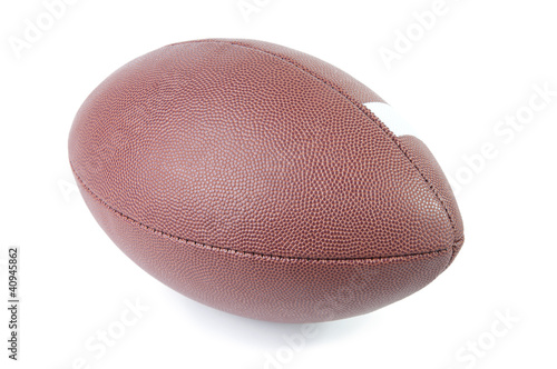 Studio shot of american football ball, isolated over white © Nickola_Che