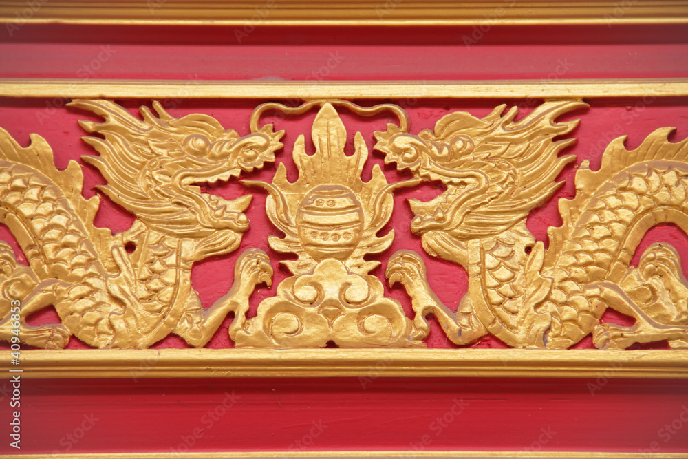 Gold double-headed dragon.
