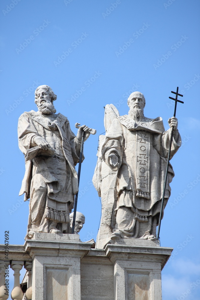Statues on the top of Saint John Lateran Basilica