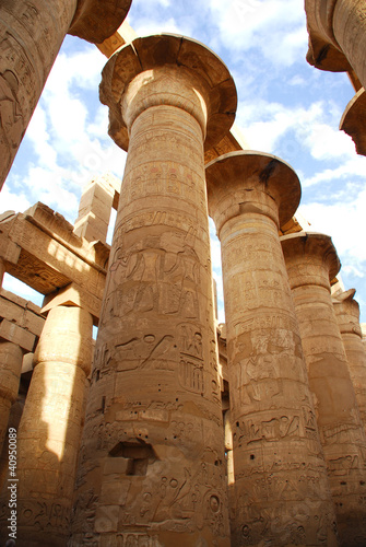 Luxor: Magnificent columns at the Temples of Karnak Luxor Egypt