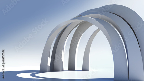 abstract blue arch