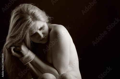 Woman victim of domestic violence and abuse