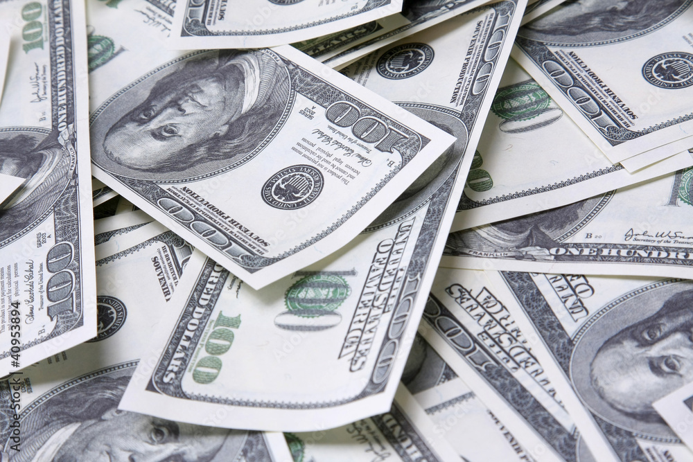 Fototapeta premium a background with american one hundred dollars