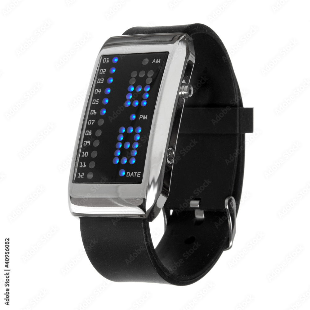 black digital wrist watches isolated on white black digital wrist watches isolated on white