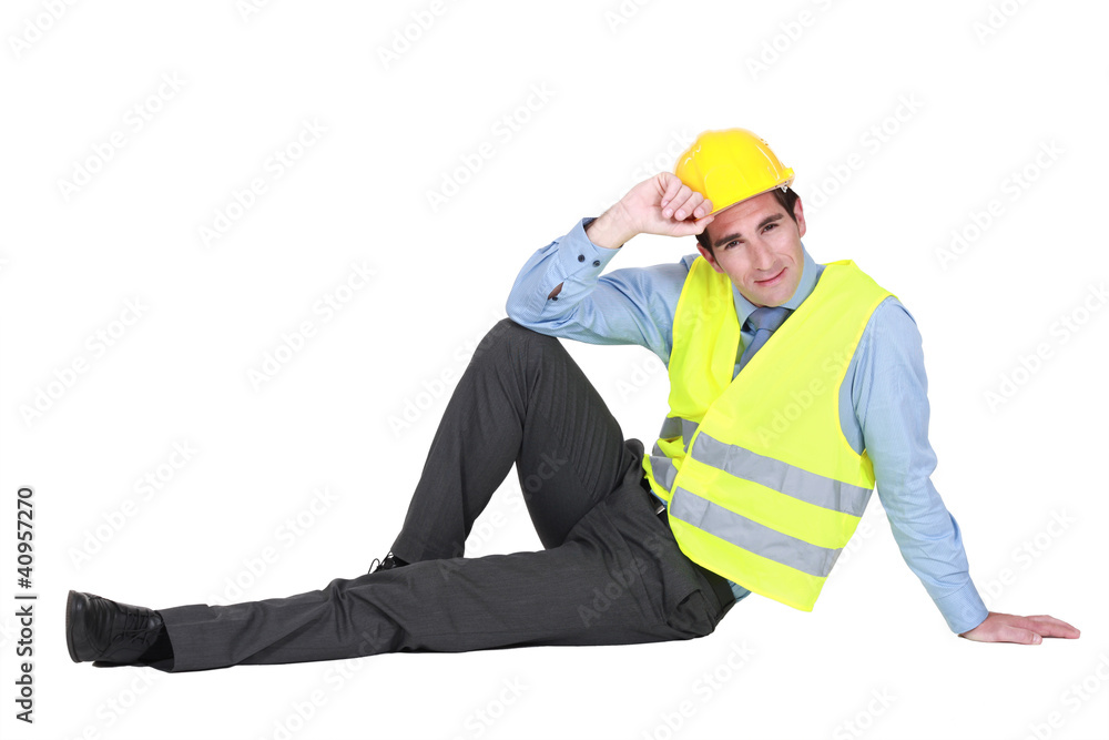 real estate businessman lying on the floor real estate businessman lying on the floor