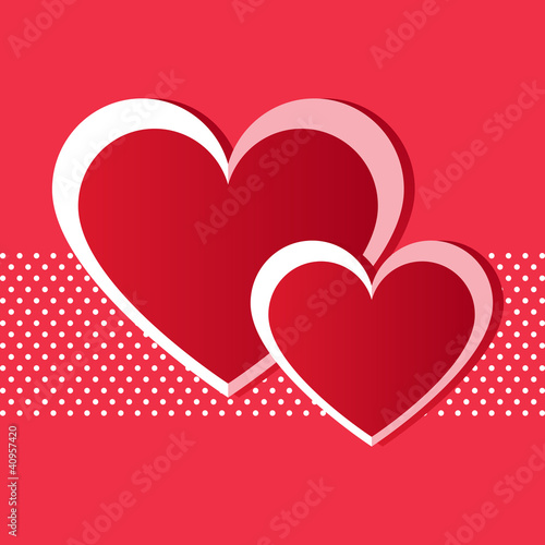Valentine red hearts