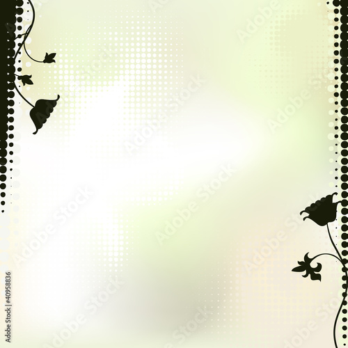 Background with florals, vector illustration