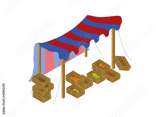 Mittelalterlicher Marktstand Vektor
