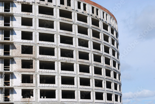 Under construction many-storeyed building