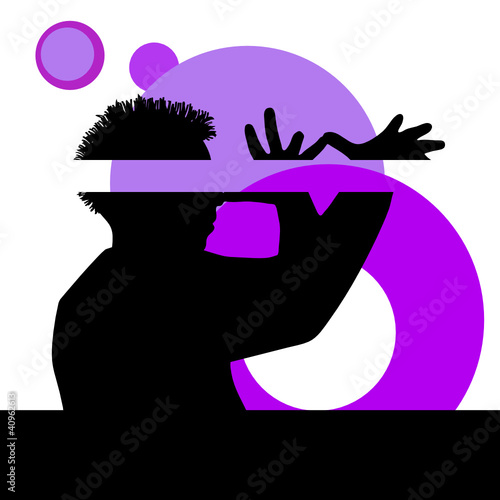 funny man with hand