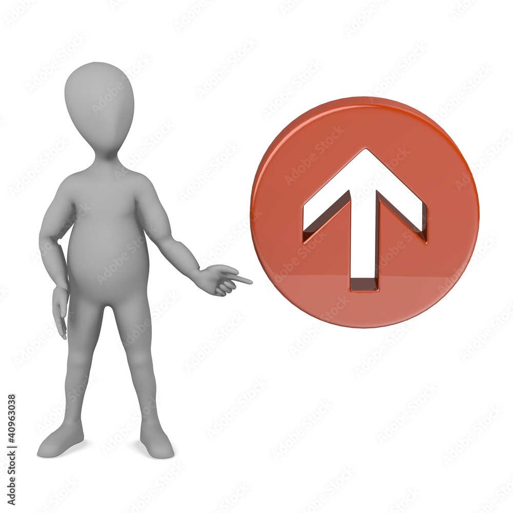 3d render of cartoon character with arrow 3d render of cartoon character with arrow