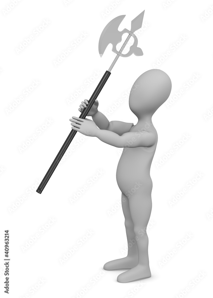 3d render of cartoon character with axe 3d render of cartoon character with axe