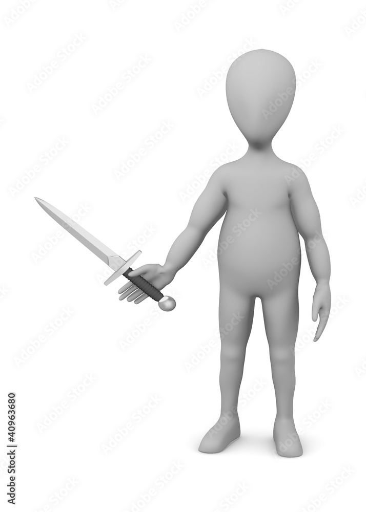 3d render of cartoon character with dagger 3d render of cartoon character with dagger
