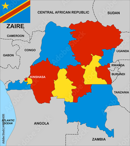 Slika na platnu zaire map