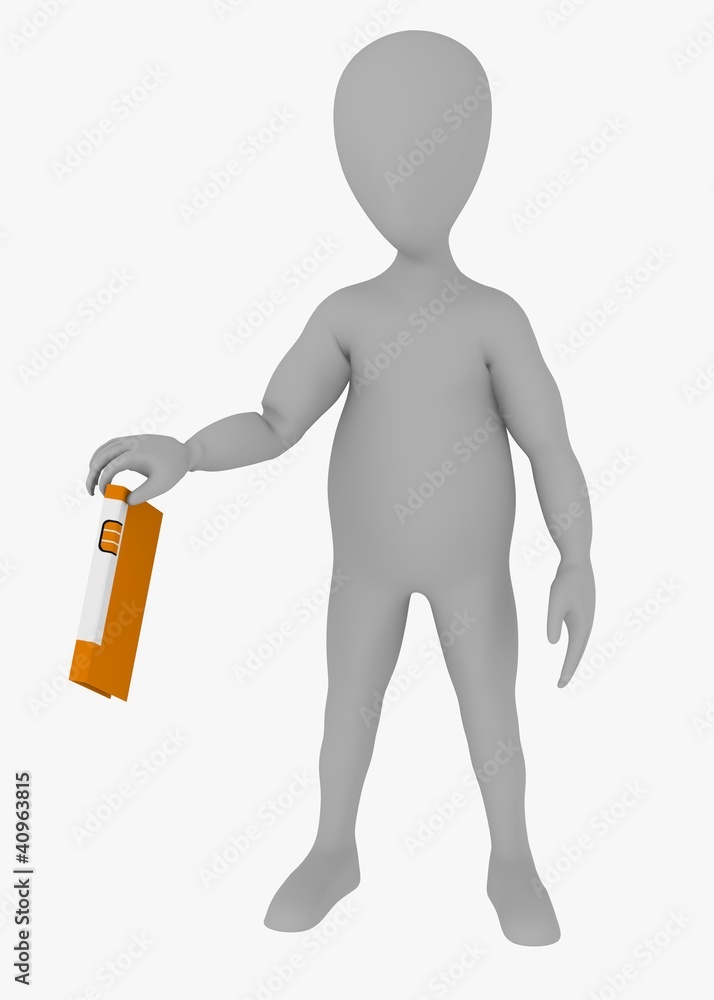 3d render of cartoon character with office files 3d render of cartoon character with office files
