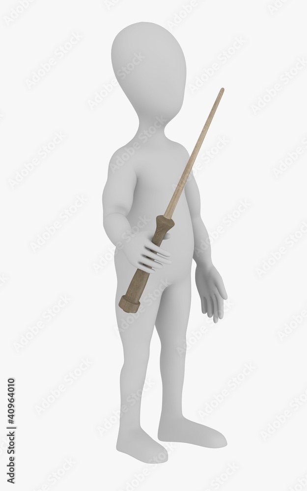 3d render of cartoon character with magic wand 3d render of cartoon character with magic wand