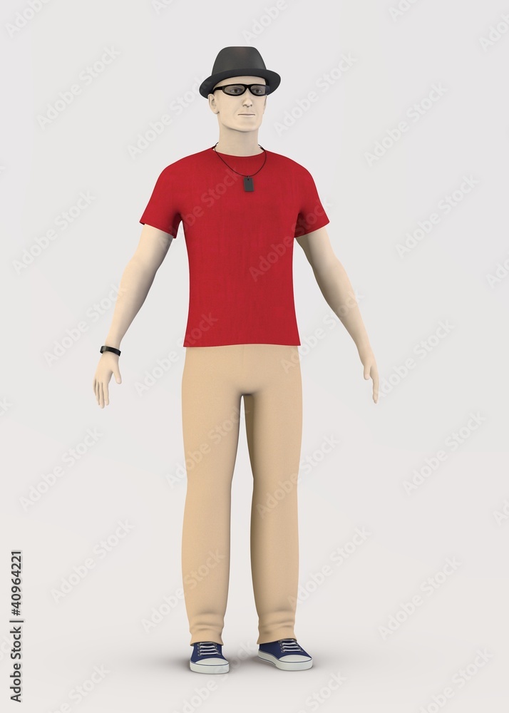Peter - artificial rendered 3d character
