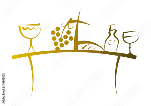 Symbol-Set: Christliches Abendmahl (Gold)