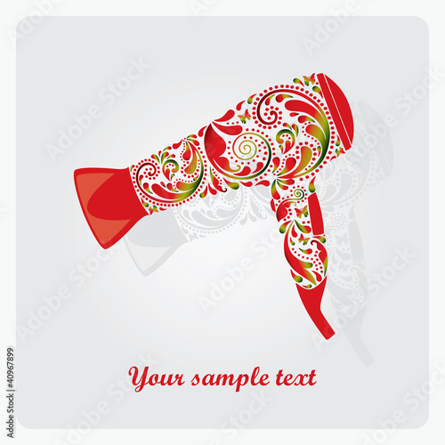 Hairdryer made from leaf pattern. 10 EPS.