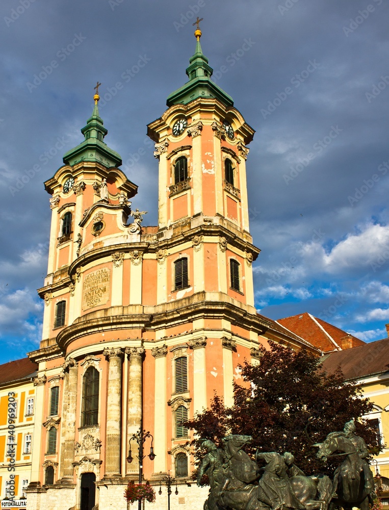 Minorite church in the middle of Eger, Hungary