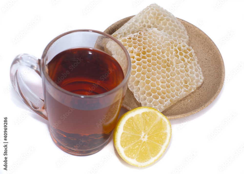Black tea, lemon and honey Black tea, lemon and honey