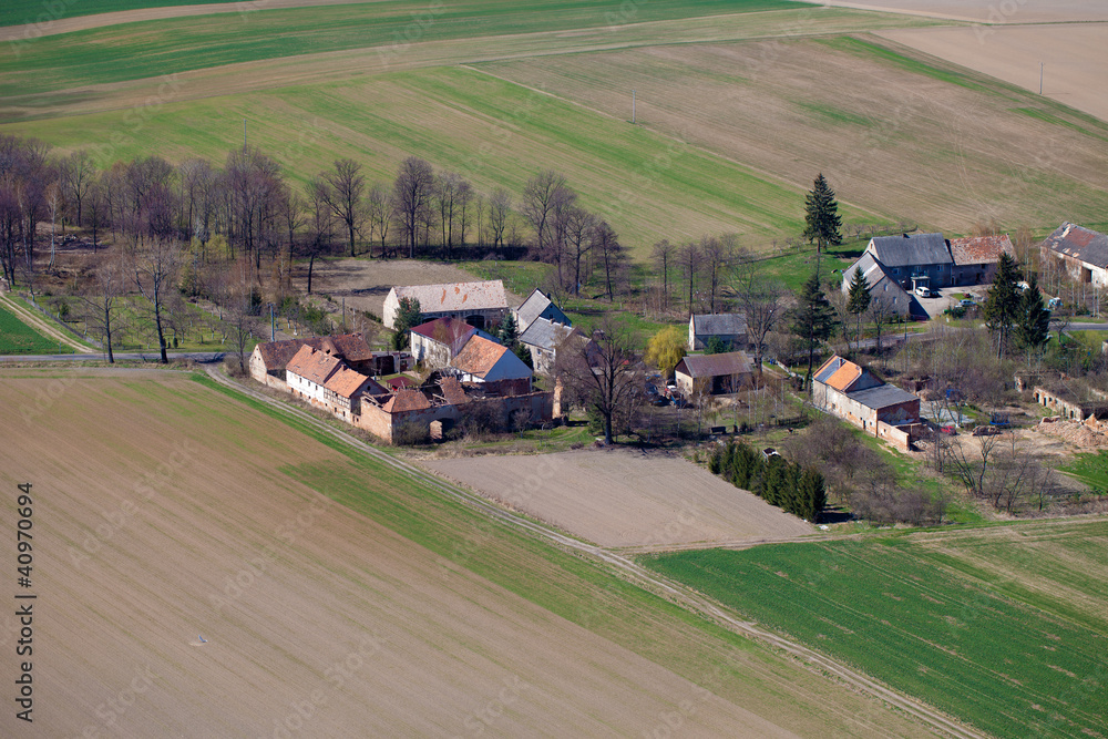 aerial view of village landscape aerial view of village landscape