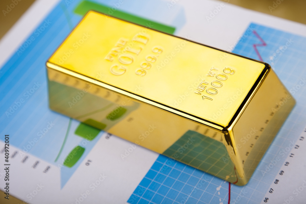 Gold Ingot on a Chart Gold Ingot on a Chart