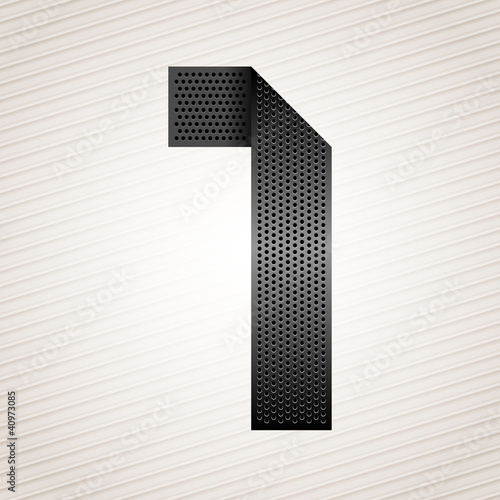 Number metal ribbon - 1 - one
