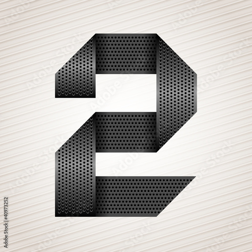 Number metal ribbon - 2 - two