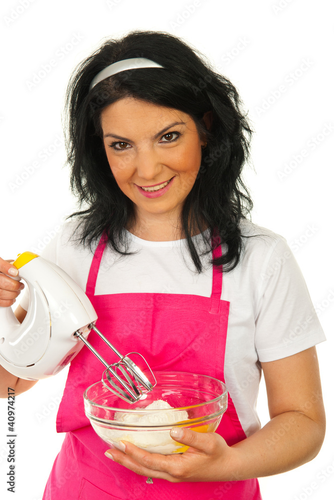 Smiling woman baking Smiling woman baking