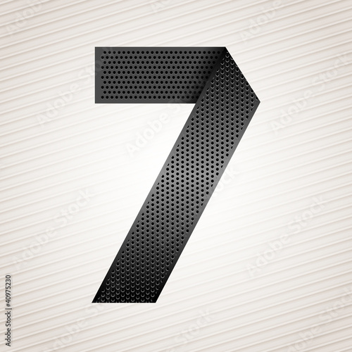 Number metal ribbon - 7 - seven