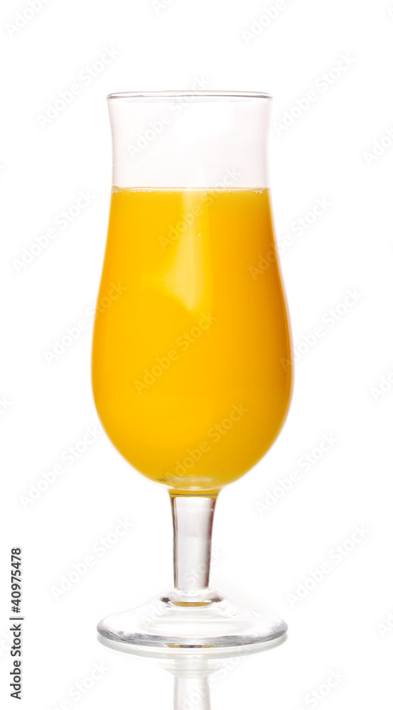Tropical juice in glass isolated on white Tropical juice in glass isolated on white