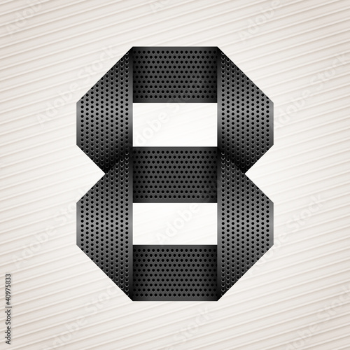 Number metal ribbon - 8 - eight