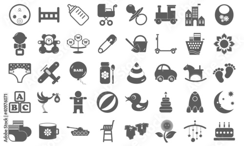 Collection of useful icons of children's.