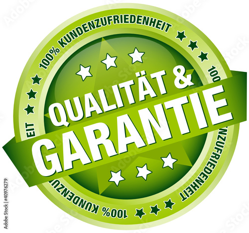 Button Banner "Qualität & Garantie" grün
