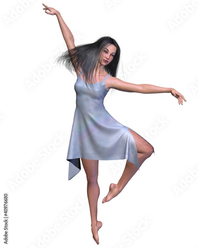 Slika na platnu Dancer in Blue Silk Dress