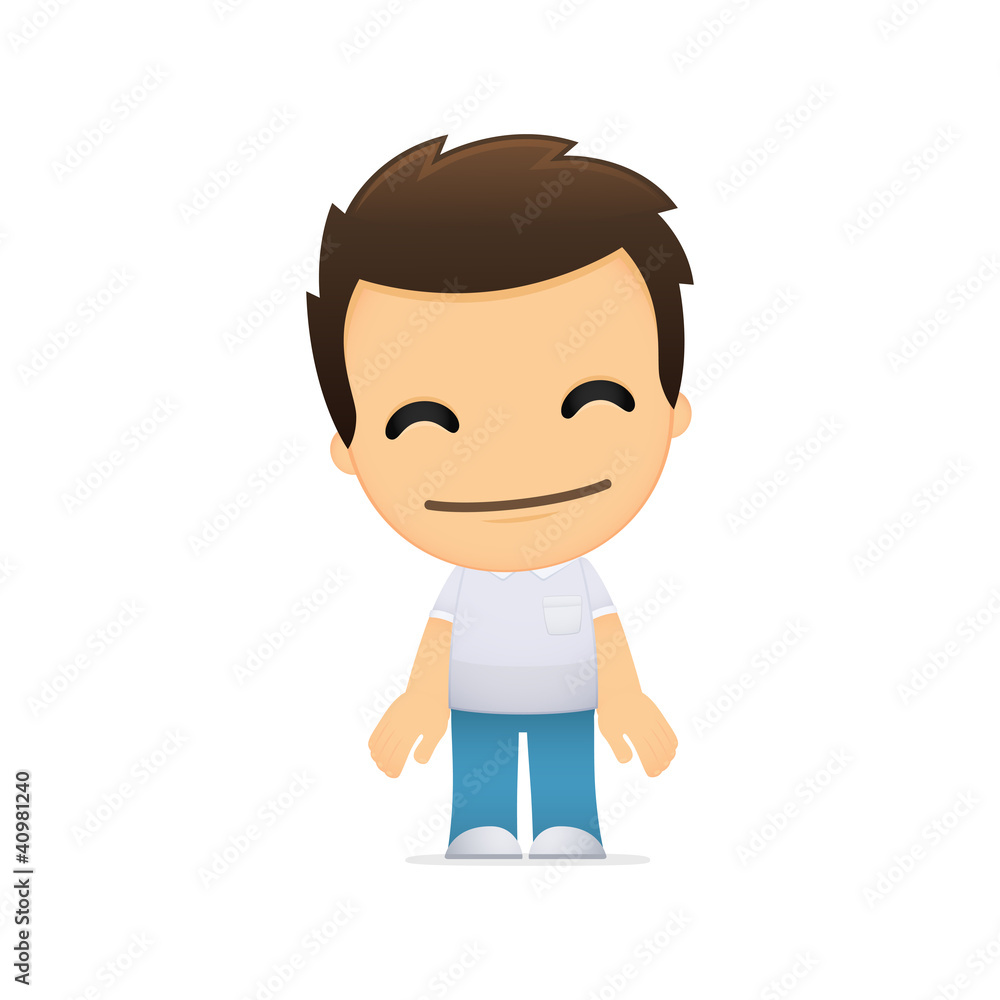 funny cartoon casual man