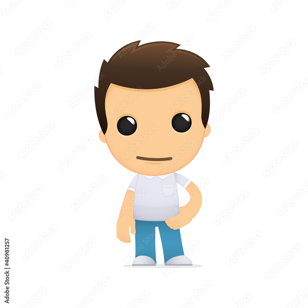 funny cartoon casual man