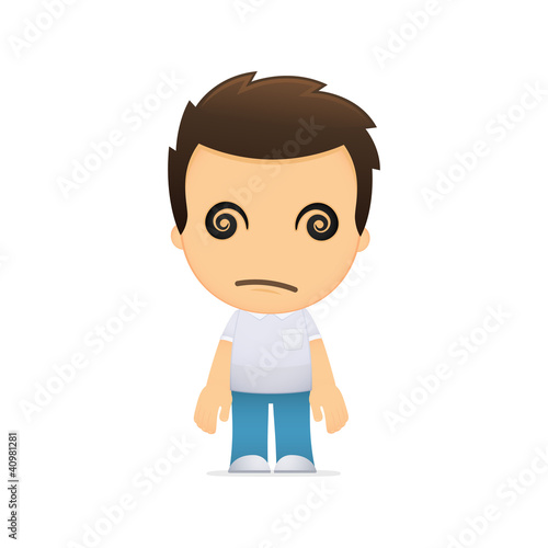 funny cartoon casual man